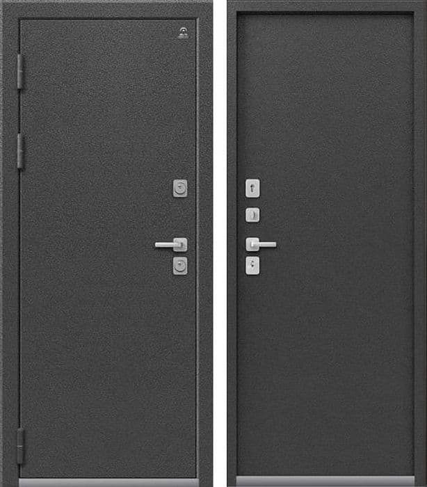 Входная дверь C-103 антик черное серебро / антик черное серебро