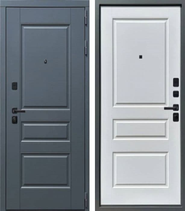 Входная дверь СТ-Монолит серый / белый