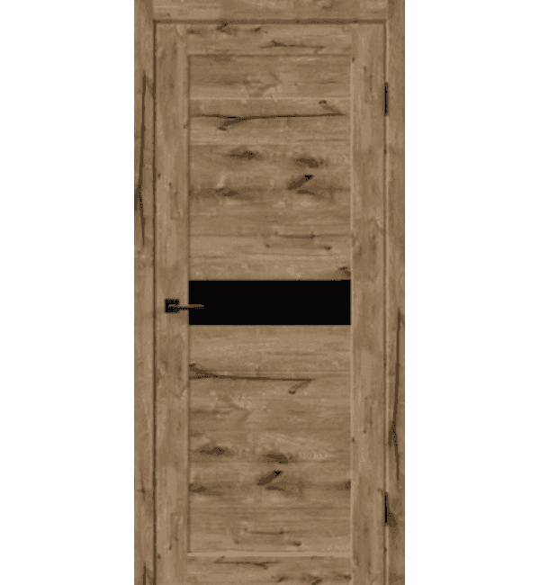 Входная дверь Linea 10 дуб канадский / чёрный лакобель